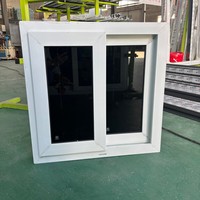 Fenêtre coulissante en PVC robuste avec rail à roulettes en acier inoxydable pour hôtel commercial, résistante aux intempéries, conforme à la norme AS2047