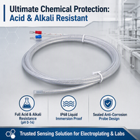 Sonde de température à thermocouple de type K PT100 avec revêtement PTFE, étanche, résistante aux acides et aux alcalis, pour l'électrodéposition chimique