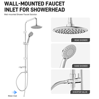 Set Shower Hujan Dinding TOPWAY Harga Ekonomis, Kuningan, Chrome, Termostatik, Tersembunyi, Semprotan Lembut, untuk Apartemen