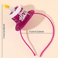 Diadema creativa de doble capa con diseño de pastel de cumpleaños y velas de fieltro para el primer cumpleaños, accesorio para fotos, recuerdo de fiesta