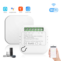 Module d'interrupteur WiFi sans neutre, ligne N en option, mini contrôleur mural intelligent Tuya, interrupteur d'éclairage 1 gang compatible avec Alexa
