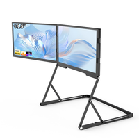 Moniteur portable triple Full HD de 18,5 pouces avec port USB-C, extension d'écran d'ordinateur portable, support pliable en aluminium pour le travail de bureau