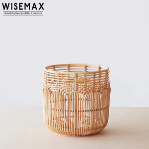 WISEMAX FURNITURE moderno naturale ecologico Indonesia Rattan <span class=keywords><strong>Design</strong></span> cestino portaoggetti <span class=keywords><strong>cesto</strong></span> portabiancheria in tessuto - Product Image 5