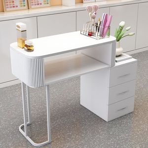 Durable Modern Wood Beauty Nail Equipment Manicure Table White with Drawers for Beauty Salon - Product Image 4
