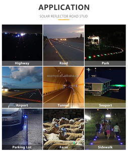 6 LED de advertencia de tráfico Led luces de jardín solares Cat <span class=keywords><strong>Eye</strong></span> Road Stud con IP68 Luz de marcado de entrada solar subterránea inalámbrica - Product Image 6