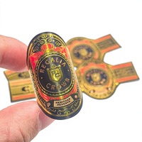 Étiquette personnalisée pour bande de cigare, anneau de cigare, étiquette privée personnalisée OEM, logo personnalisé, estampage à chaud or, gaufrage, débossage, vernis sélectif UV