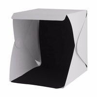 Kotak Lampu Lipat Fotografi 20/30/40Cm, Kotak Lampu Mini LED untuk Kamera DSLR, Tenda Studio Foto, Kotak Latar Belakang Lampu USB