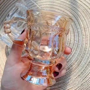 Tasse en verre de style classique nord-européen, transparente, pour thé, lait, café, verre à shot en cristal ambré - Product Image 5