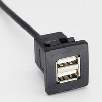 Automobile encastré USB 1 mâle à 2 femelles tresse PVC câble d'extension voiture tableau de bord prise chargeur Ports CarPlay entrée Audio