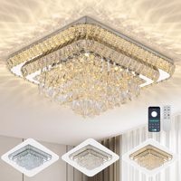 Lustre moderne intelligent à LED réglable en hauteur, luminaire de plafond en cristal en forme de goutte de pluie de luxe pour salle à manger, salon