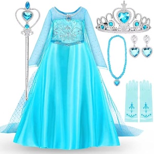 Disfraz <span class=keywords><strong>de</strong></span> Princesa Anna Elsa para Niñas, Vestido <span class=keywords><strong>de</strong></span> <span class=keywords><strong>Reina</strong></span> <span class=keywords><strong>de</strong></span> <span class=keywords><strong>las</strong></span> <span class=keywords><strong>Nieves</strong></span> para Cumpleaños, Carnaval, Halloween, Ropa para Niñas - Product Image 1