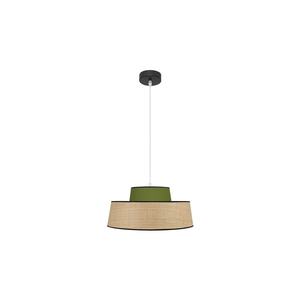 Lampada a sospensione 1xE27, colore naturale/verde, dimensioni 40x40 cm, ideale per decorazione e ambientazione in interni. - Product Image 1