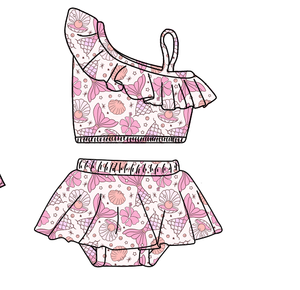 Одежда для девочек с рисунком русалки, различные стили купальников могут быть настроены с принтами - Product Image 5