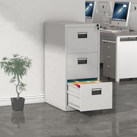 Meuble de bureau à 3 tiroirs, armoire de rangement en acier démontable, armoire de classement verticale à 3 tiroirs en métal, Armario De Oficina
