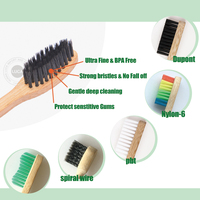 Kit de Brosses à Dents Écologiques en Bambou et Charbon Actif pour Adultes et Enfants, Douces, Personnalisables, avec Étui de Voyage OEM