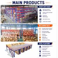 Système de stockage d'entrepôt robuste avec mezzanine sur mesure, plateforme en acier, rayonnage industriel