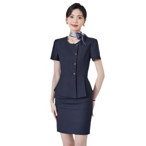 Women's Formal Suit Summer 2024 Short Sleeve Polyester Breathable Workwear For Office Job Interview Hotel Uniform - Product Image 5