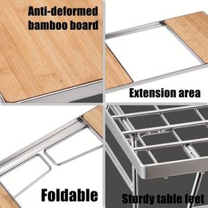 Outdoor Camping Multifunctional Stainless Steel Barbecue <b>Table</b> Convenient Outdoor Furniture Modern Easy Carrying - Product Image 2