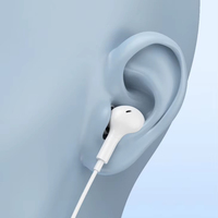 Earphone Wired In-Ear 3.5mm untuk Gaming & Musik, Handsfree Earbuds untuk Mendengarkan yang Nyaman