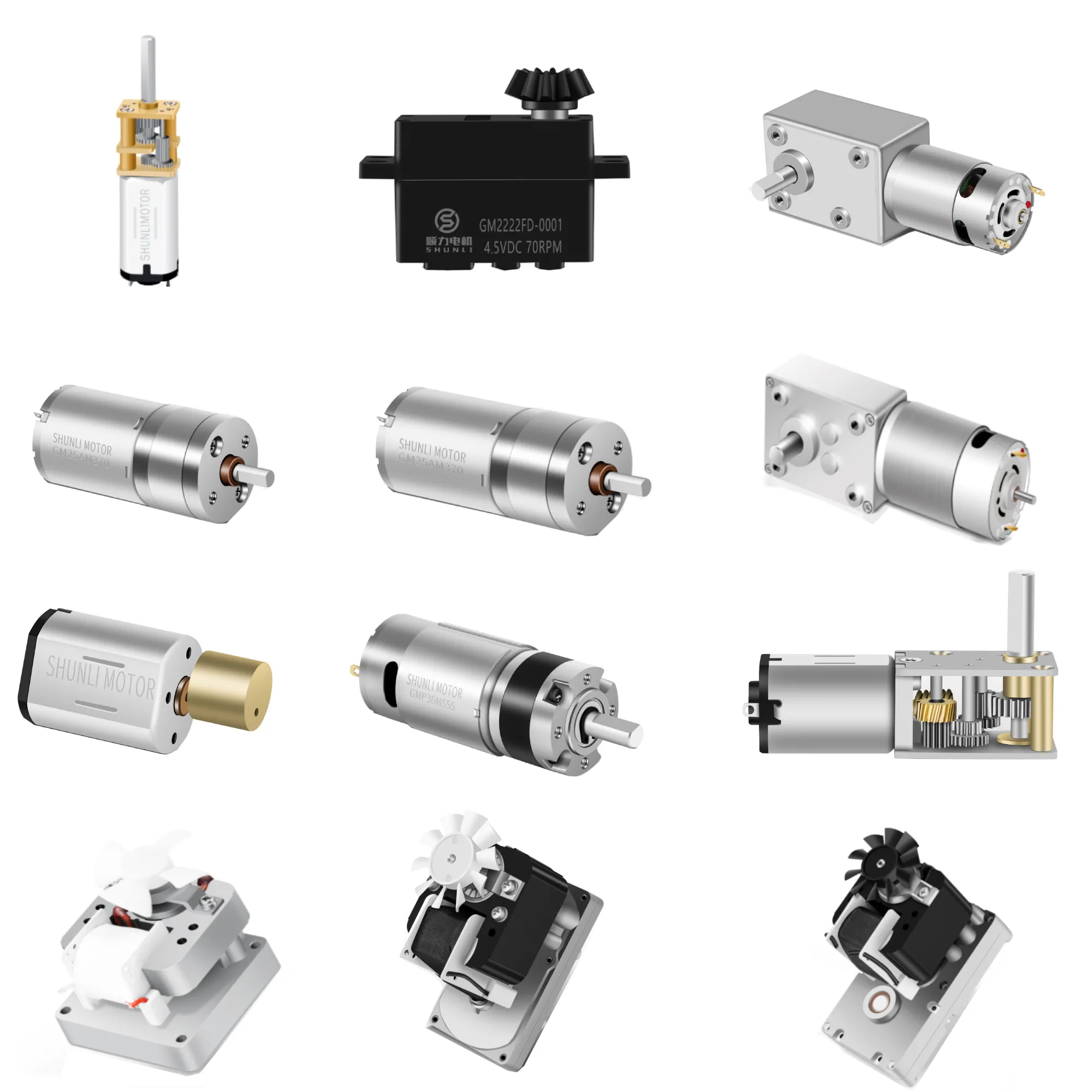 Shunli-caja de engranajes de reducción de gusano, Motor eléctrico de caja de engranajes con vibración personalizable, Polo sombreado planetario, baja Rpm, 6V, 12V, 24V, UL