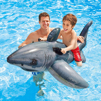 Jouets gonflables en plastique pour enfants, figurines d'animaux de mer, grands requin blancs, position flottant sur la piscine, en Pvc, Durable,