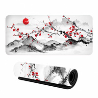 Tapis de bureau personnalisé grand format en tissu polyester avec motif fleur de cerisier, antidérapant en caoutchouc, pour sublimation, tapis de souris gaming – Vente en gros