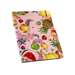 Carnet de notes en cuir PU personnalisé avec logo imprimé en couleurs mélangées, format A5, agenda en cuir souple avec motif de <span class=keywords><strong>fruits</strong></span> <span class=keywords><strong>et</strong></span> <span class=keywords><strong>légumes</strong></span> - Product Image 1