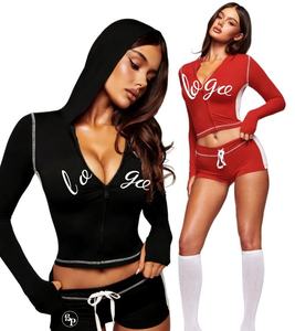 Produttore OEM Personalizzato <span class=keywords><strong>di</strong></span> Completi Yoga Y2K da Donna, Set 2 Pezzi con Giacca Corta e <span class=keywords><strong>Pantaloncini</strong></span>, Abbigliamento Sportivo Estivo - Product Image 1