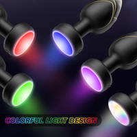 Plug anal sans fil étanche lumineux télécommandé pour jeu solo, jouet sexuel vibrant coloré unisexe illuminant pour plaisir anal