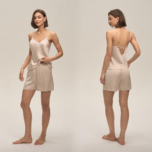 Conjunto de Pijama Informal de Encaje para Mujer, Verano, Cómodo, Sin Mangas, Pantalones Cortos, Ropa de Dormir, Ropa de Estar en Casa - Product Image 3