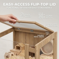 Cage à hamster personnalisée de style meuble avec armoire de rangement, habitat pour petits animaux en bois et panneaux acryliques, pour cochon d'Inde et hérisson jusqu'à 15 kg