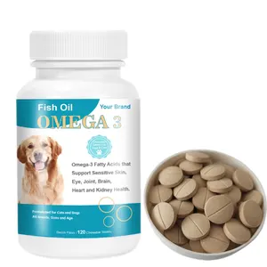 도매 개 보충 교재 비타민 정제 개 고양이 먹이 Omega3 보충 교재를위한 애완 동물 영양 성장 정제