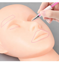 Stylo de microblading durable et anti-bavures pour le positionnement des sourcils et des lèvres, pour les techniciens de tatouage, pointe fine 0,5 mm 0,8 mm, plastique, 60 couleurs