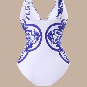 Baju Renang Mewah Satu Potong Berwarna Emas dengan Ikat Pinggang, Tank Bra Pinggang Tinggi Set 2 Potong Wanita dengan Rok Bermotif Serasi Anti-Bakteri Cepat Kering - Product Image 4