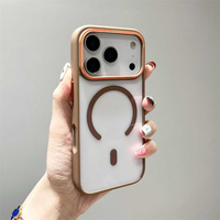 Cadre de couleur unie clair magnétique Tpu PC étui de téléphone portable pour iPhone 17 Air 16 15 Pro Max étuis transparents couverture arrière givrée