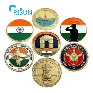 Souvenirs personnalisés Inde Drapeau indien Forces armées Pièces commémoratives métalliques Pièces <span class=keywords><strong>de</strong></span> défi personnalisées Inde - Product Image 1