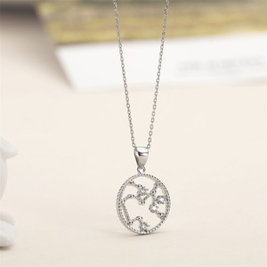 Collier pendentif en argent sterling S925, design rond du signe du zodiaque Sagittaire, à porter au quotidien - Product Image 1