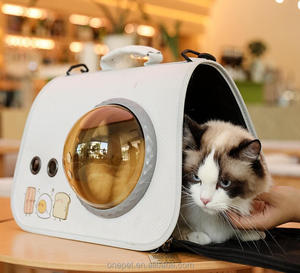 Lüks evcil hayvan sırt çantası katlanabilir uzay kapsülü tasarım fermuar nefes küçük kedi köpek omuzdan askili çanta açık taşıyıcı baskılı - Product Image 3