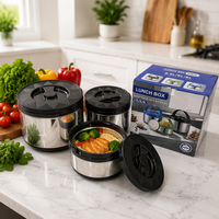 2,5/5/8L Hotpot-Kasserolle Speisenwärmer-Set Thermischer Lebensmittelbehälter Lunchbox-Behälter