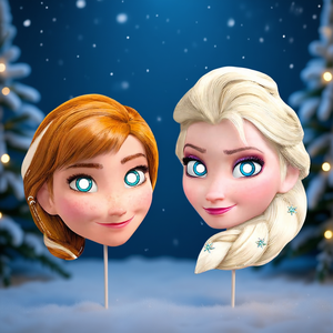 Máscaras de Fiesta de Frozen, Anna y Elsa, 2 Piezas, Cubre Rostro, Accesorio de Disfraz - Product Image 3