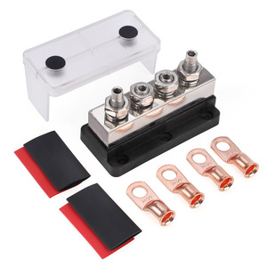 Bloque de Distribución de Energía de Alta Resistencia de 48V 600A, Kit de Conector de Batería con Terminal M10, Aleación de Cobre Roja y Negra - Product Image 2