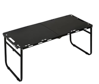 Table de camping pliable en métal sur mesure en gros, table de pique-nique portable et pliable pour le camping, le barbecue et la randonnée