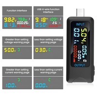 Testeur de capacité d'alimentation numérique multifonctionnel USB C et USB A et 2 en 1 prend en charge les protocoles de charge rapide Surveillance en temps réel