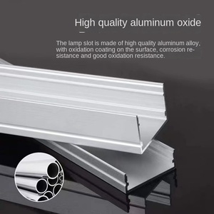Best Seller Recessed Silver Anodized <b>LED</b> Aluminium Profile Milky PC <b>Cover</b> Villa Ceiling Hidden Linear <b>Lighting</b> T6 Model Dimmable - Product Image 5