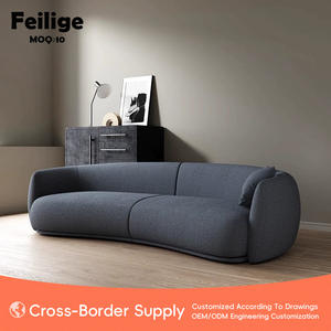 أريكة منحنية شمالية غرفة معيشة مقطعية من الأسفل من المصنع ، شقه ، فندق - Product Image 2