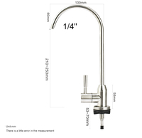 Fabricant chinois robinet col de cygne 1/4 pouces pas cher direct RO robinet d'eau potable robinet purificateur d'eau