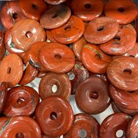 Colgante de Donut de Piedra Natural de 30mm con Agujero Grande, Cristal de la Paz, Gemas Curativas, Dijes de Donut para Fabricación de Joyas y Collares DIY