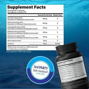 OEM ヴィーガン オーガニック 純粋アイリッシュシーモスカプセル（ブラックシードオイル、アシュワガンダ、ブラックペッパー配合）大人向け - Product Image 4