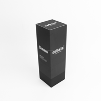 Boîte rigide rectangulaire noire avec couvercle, emballage cadeau en gros, boîte avec couvercle et base pour bouteille isotherme, mug, pot, emballage de produits quotidiens