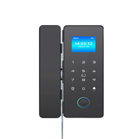 DFD Tuya Wi-Fi Cloud Biometric Fingerprint Glass Door Lock Zinc Alloy Keyless Entry Smart Office Co-working Space.